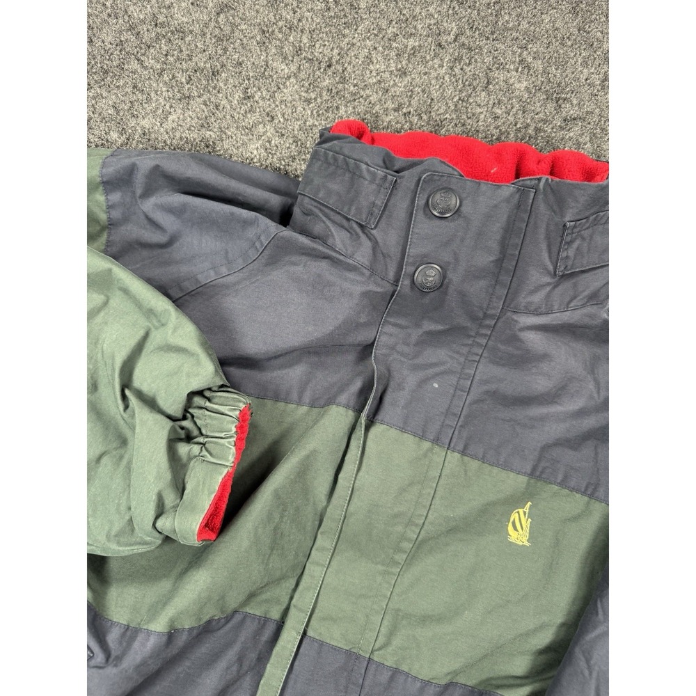 VTG Nautica Reversible Jacket Mens L Green Navy Red Fleece Sailing